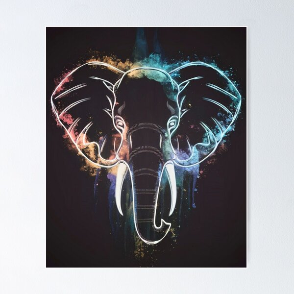 Item preview, Elephant Portrait. celestial elephant designed and sold by ElephantVibes.