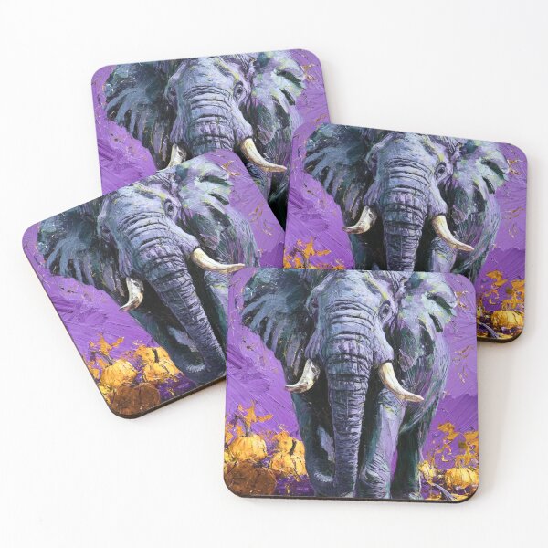 Item preview, Elephant Portrait. oil painting designed and sold by ElephantVibes.