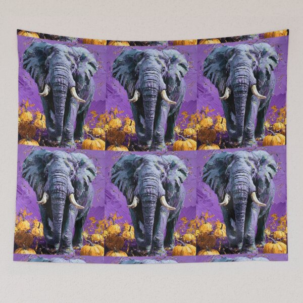 Item preview, Elephant Portrait. oil painting designed and sold by ElephantVibes.