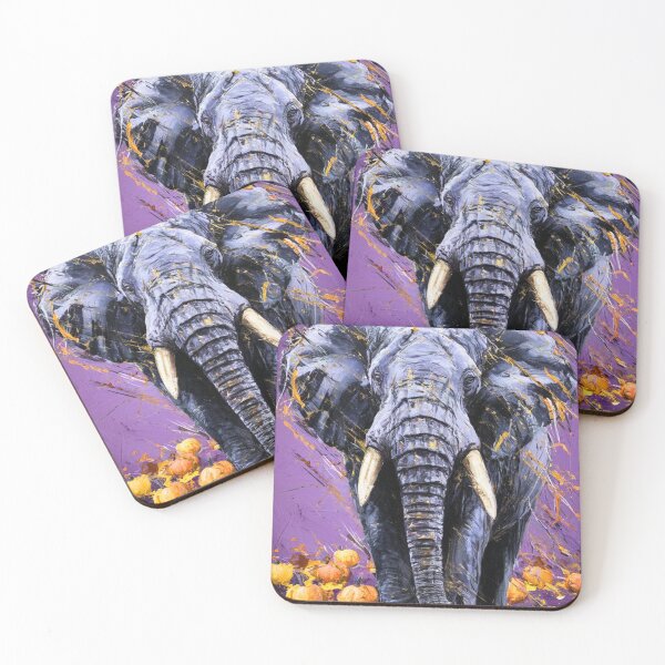 Item preview, Elephant Portrait. oil painting designed and sold by ElephantVibes.