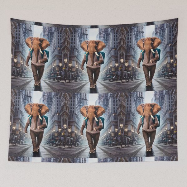 Item preview, Elephant Portrait. elephant in city designed and sold by ElephantVibes.