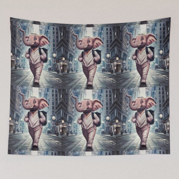 Item preview, Elephant Portrait. elephant in city designed and sold by ElephantVibes.