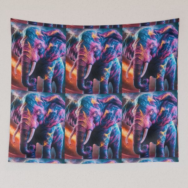 Item preview, Elephant Portrait. fantasy elephant, whimsical elephant designed and sold by ElephantVibes.