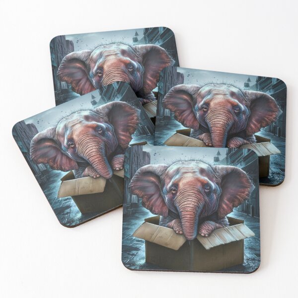 Item preview, Elephant Portrait. sad raining street designed and sold by ElephantVibes.