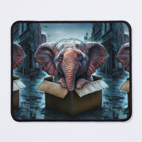 Item preview, Elephant Portrait. sad raining street designed and sold by ElephantVibes.