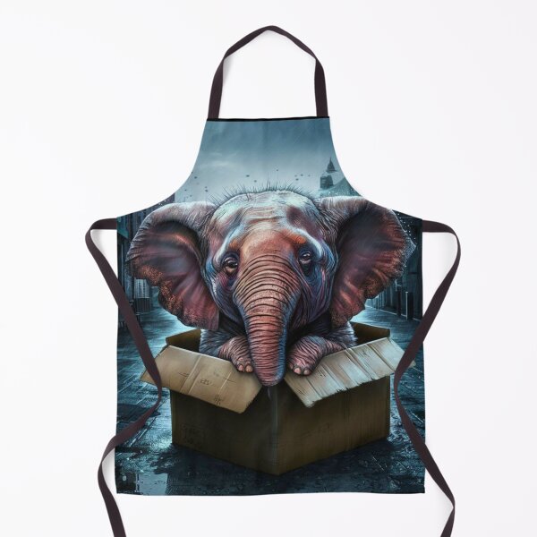 Item preview, Elephant Portrait. sad raining street designed and sold by ElephantVibes.