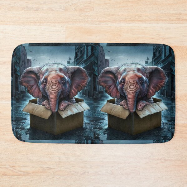 Item preview, Elephant Portrait. sad raining street designed and sold by ElephantVibes.