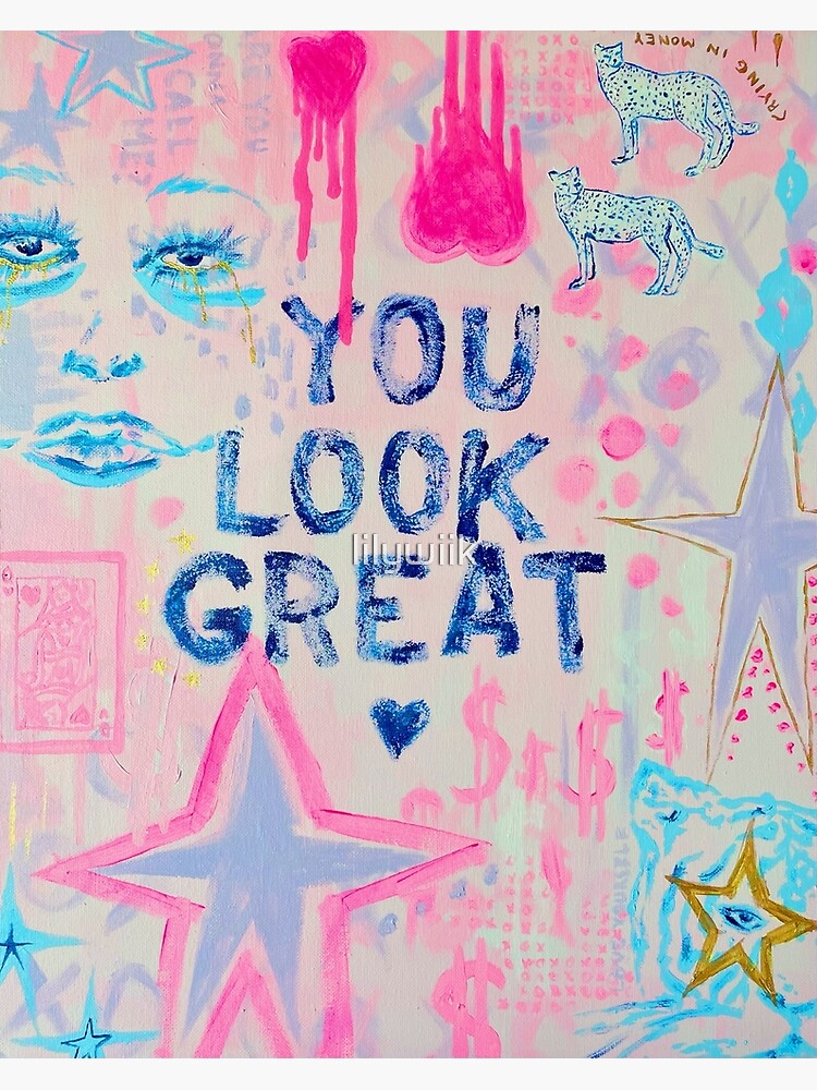 Thumbnail 3 of 3, Poster, "You Look Great" Collage designed and sold by lilywiik.
