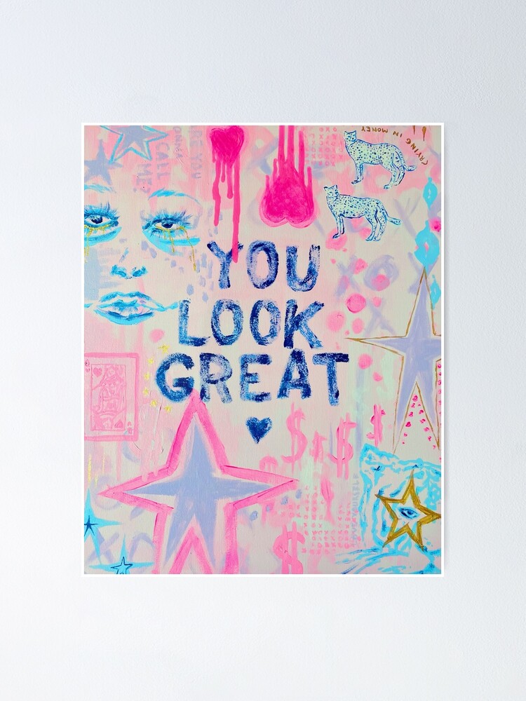 Thumbnail 1 of 3, Poster, "You Look Great" Collage designed and sold by lilywiik.