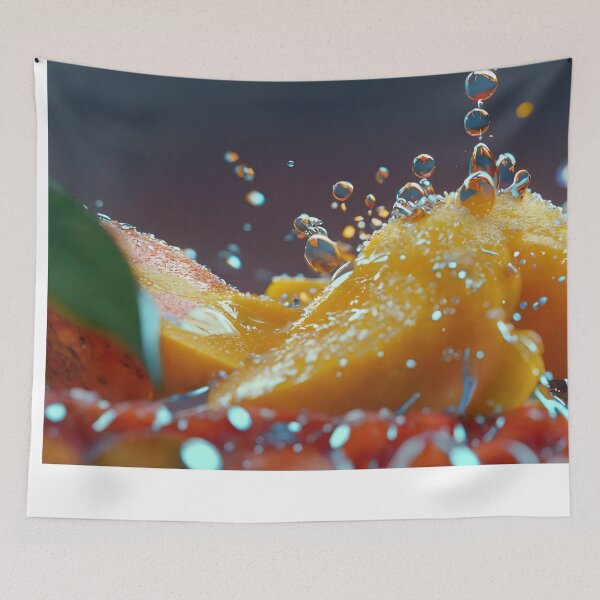 Item preview, Ripe mango with drops of juice designed and sold by ArteeInnovation.