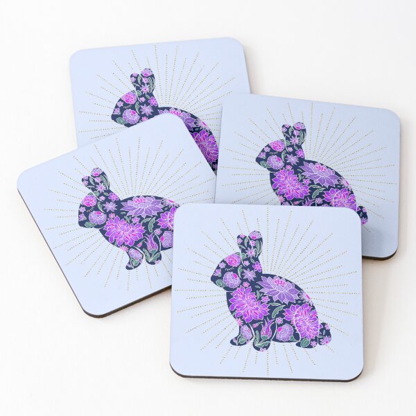 Item preview, Purple floral bunny designed and sold by Home Cyn Home.