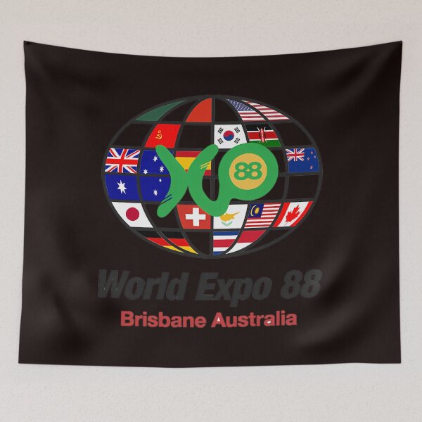 Item preview, expo 88 logo with flags designed and sold by MarmiLacharite.