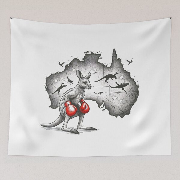 Item preview, boxing kangaroo Australia Red Gloves designed and sold by Martial-Art-23.