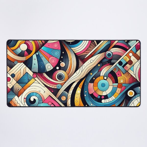 Item preview, a colorful abstract pattern with geometric shapes and swirls designed and sold by asbno19.