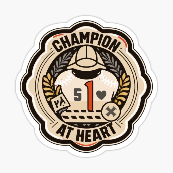 Item preview, Champion at Heart - Vintage Baseball Emblem designed and sold by NiftyWrx.