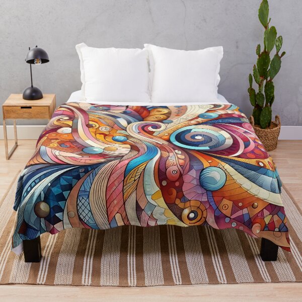 Item preview, a colorful abstract pattern with geometric shapes and swirls designed and sold by asbno19.