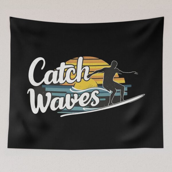 Item preview, Surfing with text ' Catch Waves' designed and sold by Tomasz  Siennicki.