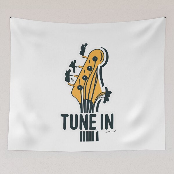 Item preview, Minimalist Bass Guitar Headstock 'Tune In' Design designed and sold by NiftyWrx.
