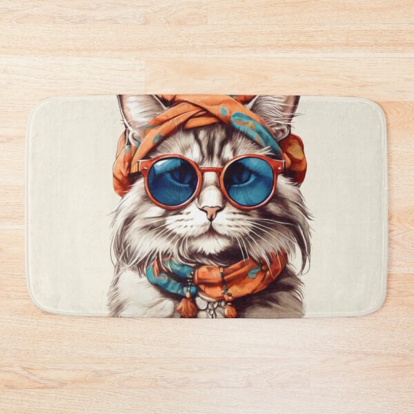Item preview, Cool cat hippie boho dude in sunglasses and scarf. designed and sold by SaraSumi.