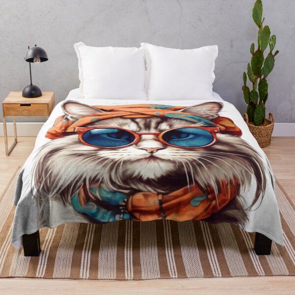 Item preview, Cool cat hippie boho dude in sunglasses and scarf. designed and sold by SaraSumi.
