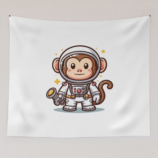 Item preview, cartoon monkey wearing an astronaut costume designed and sold by MzulhilmiZam.