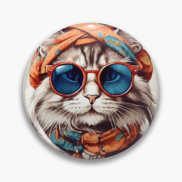 Item preview, Cool cat hippie boho dude in sunglasses and scarf. designed and sold by SaraSumi.