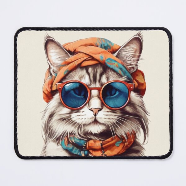 Item preview, Cool cat hippie boho dude in sunglasses and scarf. designed and sold by SaraSumi.