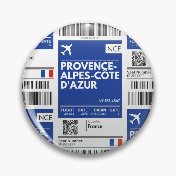 Item preview, Provence-alpes-cote-d'azur Airplane Boarding pass designed and sold by RoamInk.