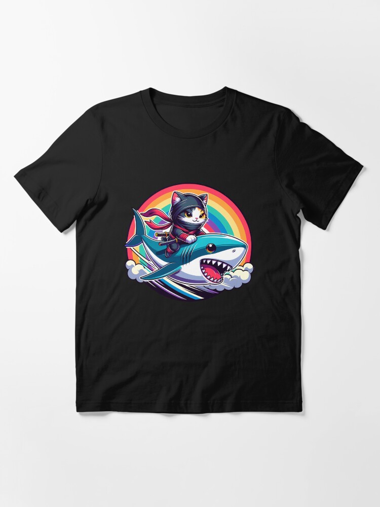 Cat shark rainbow shirt hotsell