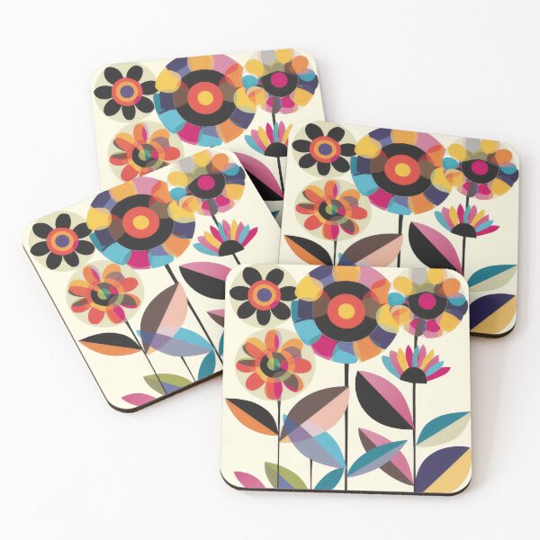 Item preview, Colourful abstract flower art designed and sold by PrettyPinkSkies.