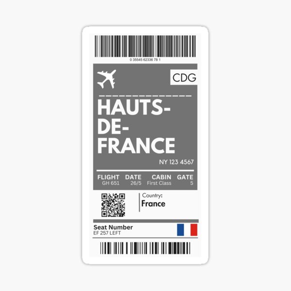Vista previa del artículo con la obra «Tarjeta de embarque de avión en Altos de Francia», diseñado y vendido por RoamInk.