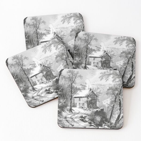 Item preview, Toile de Jouy Pattern in Black and White designed and sold by EvgeniiaSim.