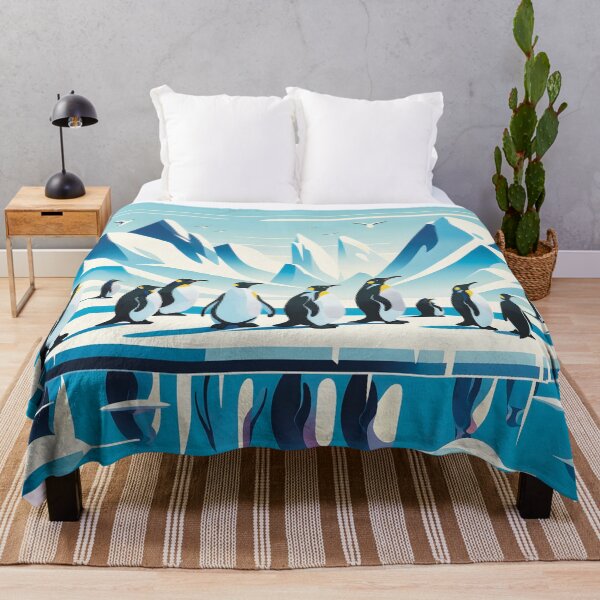 Item preview, Cute Penguins in Antarctica Ice Landscape designed and sold by lozsart.