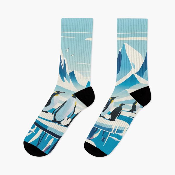 Item preview, Cute Penguins in Antarctica Ice Landscape designed and sold by lozsart.