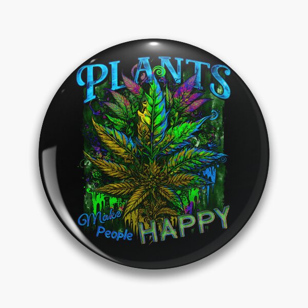 Item preview, Plants Make People Happy Drippy Hemp Cannabis Leaves Neon Blue designed and sold by MindWave THC.
