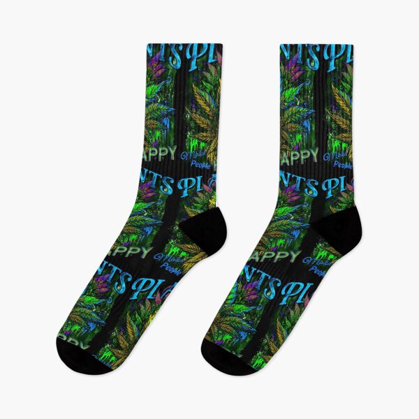Item preview, Plants Make People Happy Drippy Hemp Cannabis Leaves Neon Blue designed and sold by MindWave THC.
