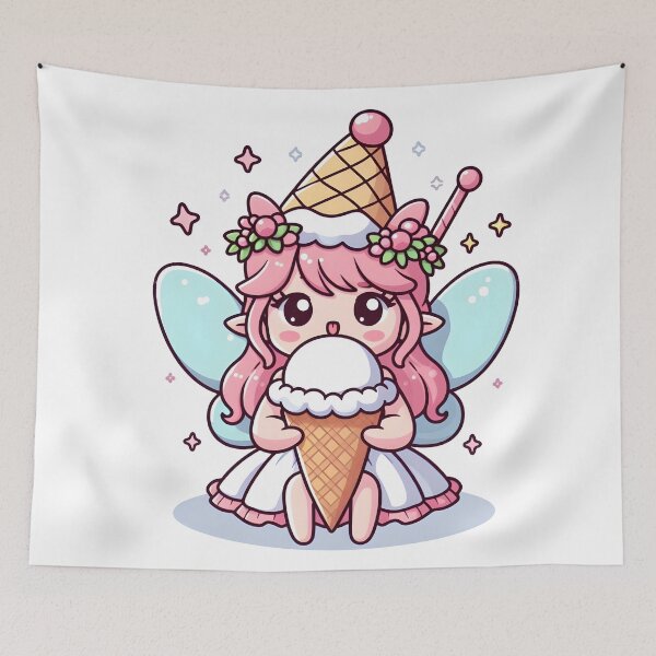 Item preview, Kawaii Sweet Fairy With Ice Cream Cone Hat designed and sold by CanvasCutie.