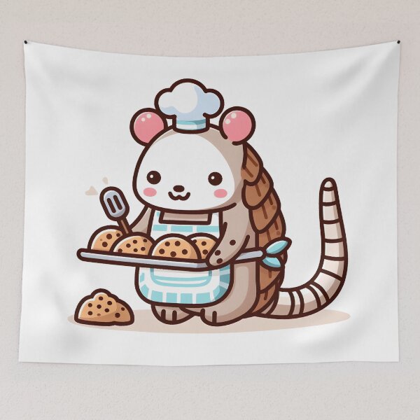 Item preview, Kawaii Armadillo With Apron designed and sold by CanvasCutie.