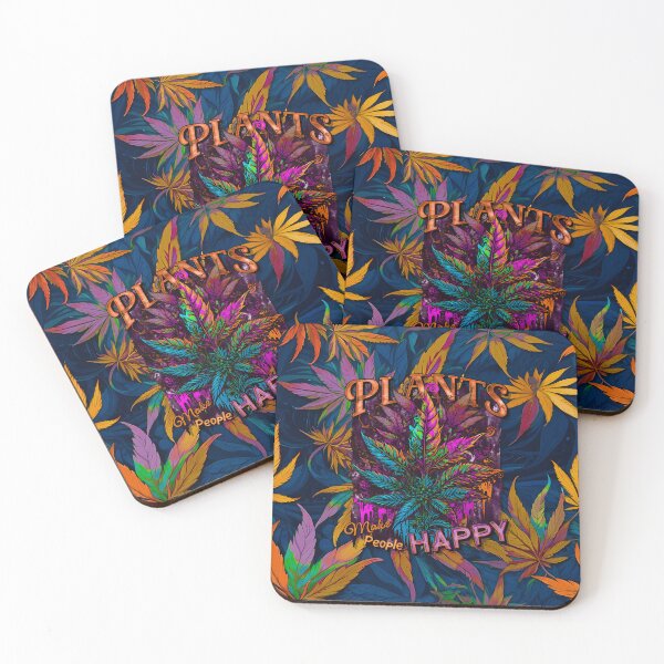 Item preview, Plants Make People Happy Drippy Hemp Cannabis Leaves Pattern designed and sold by MindWave THC.