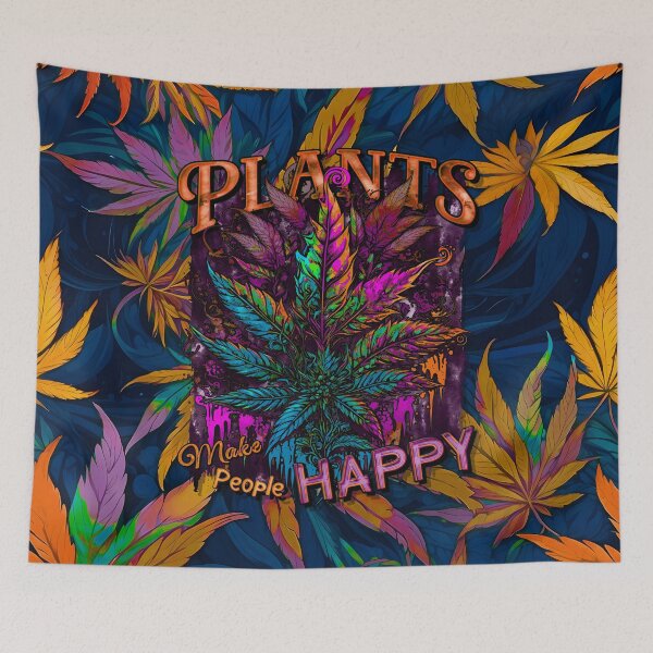 Item preview, Plants Make People Happy Drippy Hemp Cannabis Leaves Pattern designed and sold by MindWave THC.