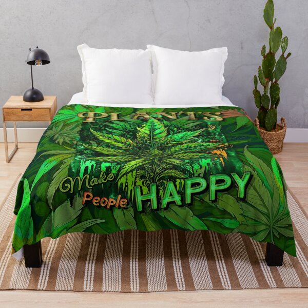 Item preview, Plants Make People Happy Drippy Hemp Cannabis Leaves Pattern designed and sold by MindWave THC.