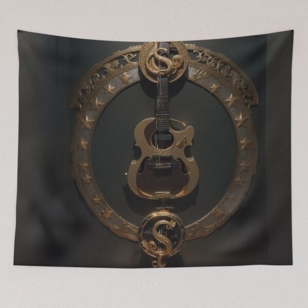 Item preview, Guitar in Metal Circle with Stars designed and sold by LaLi-Designs.