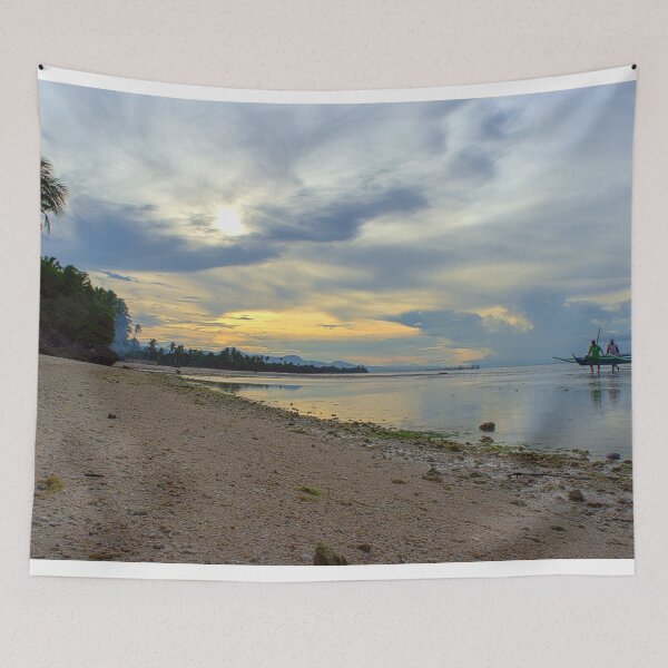Item preview, Philippine Sunset and Silhouette of Boatmen Carrying a Boat designed and sold by likbatonboot.