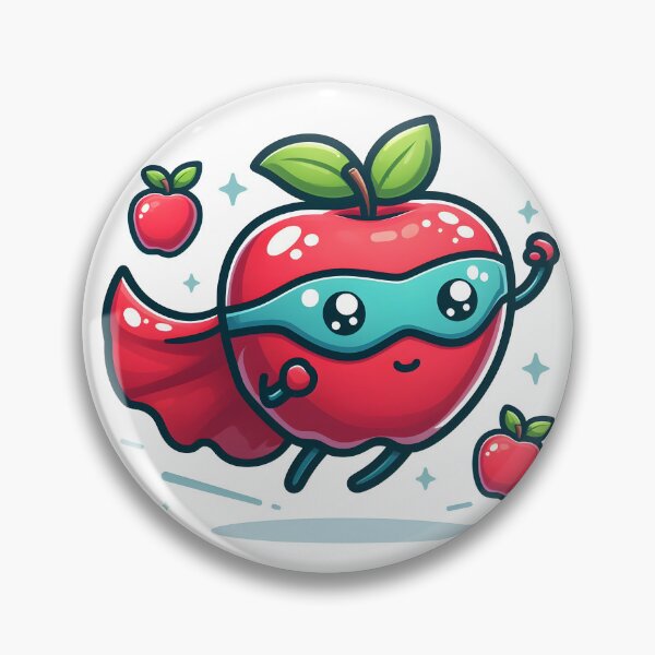 Item preview, Kawaii Apple With Superhero Cape Flying designed and sold by CanvasCutie.