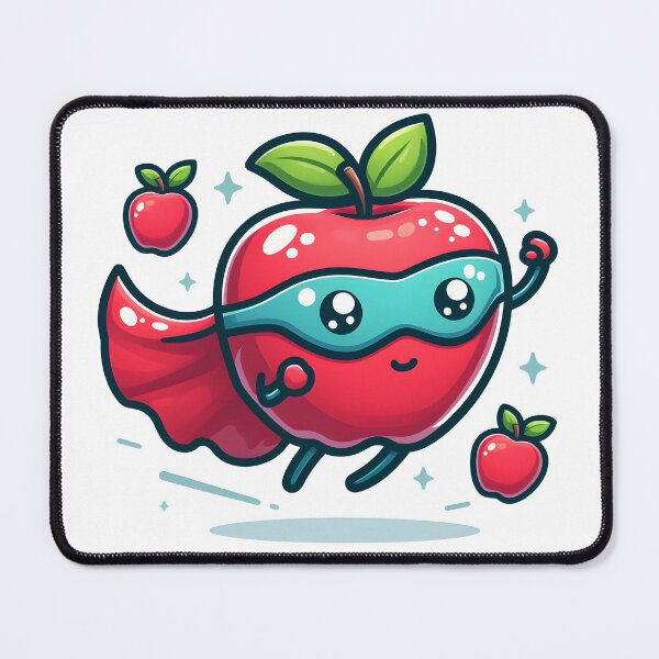 Item preview, Kawaii Apple With Superhero Cape Flying designed and sold by CanvasCutie.
