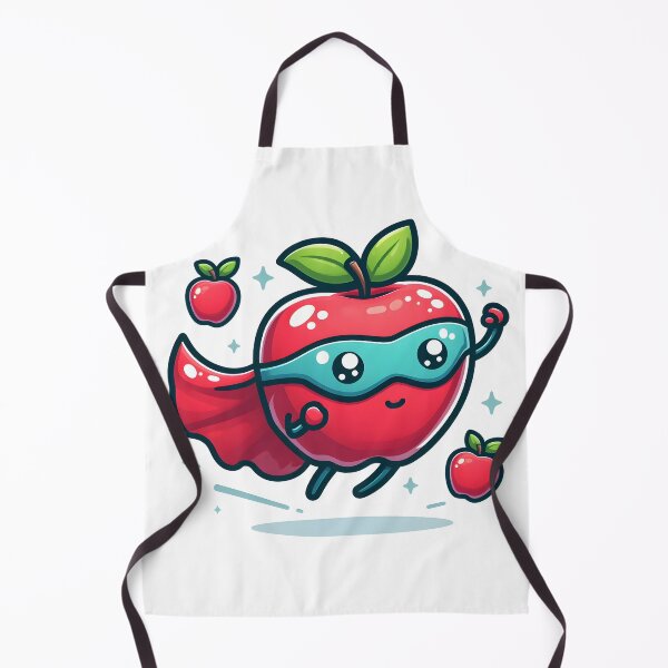 Item preview, Kawaii Apple With Superhero Cape Flying designed and sold by CanvasCutie.
