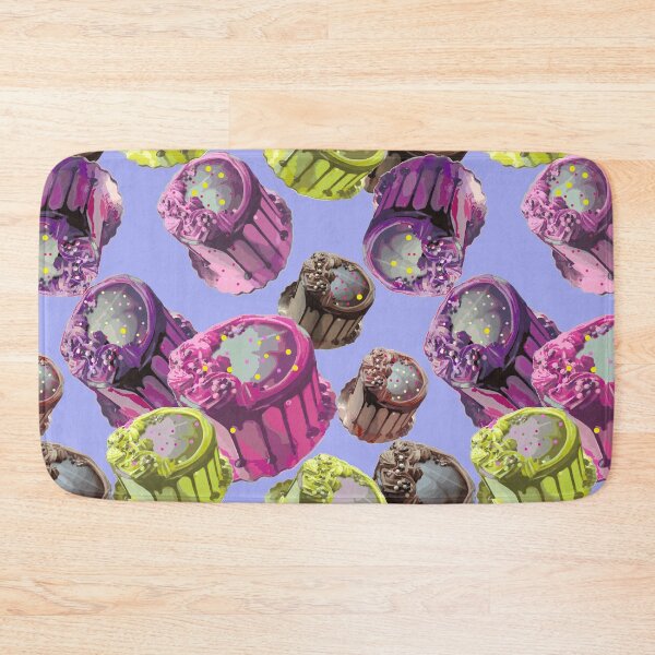 Item preview, Cakes with Sprinkles - Colorful Cakes and Yellow Hearts on Purple Background - Photography designed and sold by Victoria Rose.