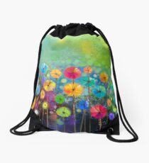Dandelion Rainbow Drawstring Bag