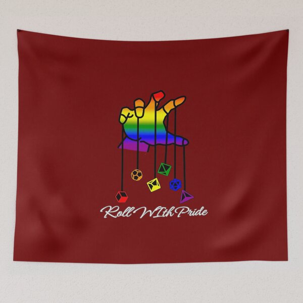 Item preview, LGBTQIA+ DND Rainbow Pride Flag, Rainbow Roll With Pride Design, Gay Dungeon Master designed and sold by Travelslightly.