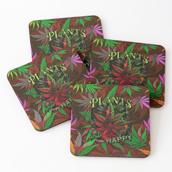 Item preview, Plants Make People Happy Drippy Hemp Cannabis Leaves Pattern designed and sold by MindWave THC.